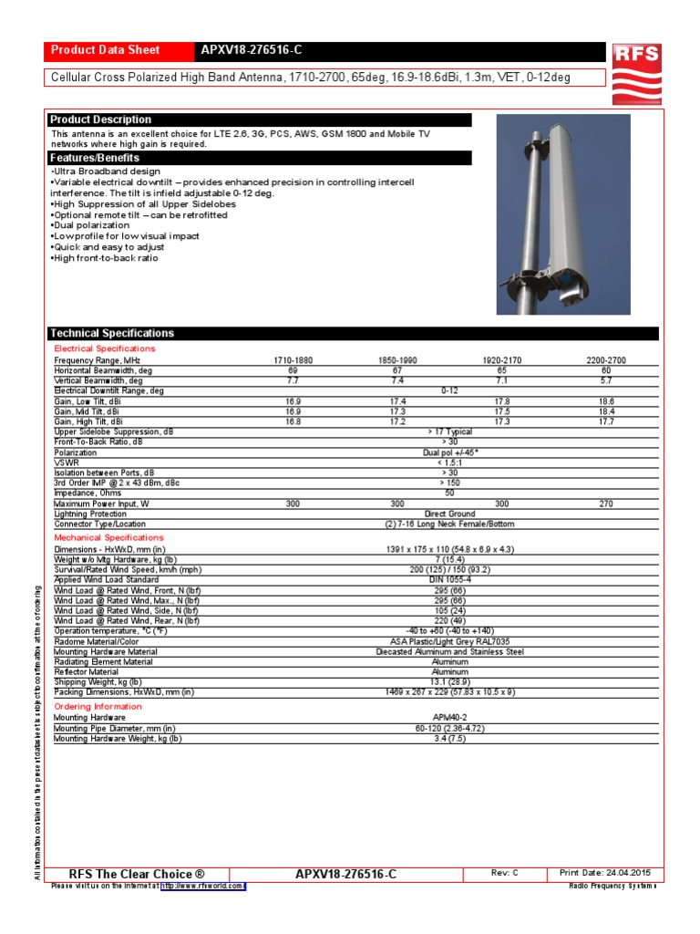 minimumページ Apxv18 276516 C | PDF | Antenna (Radio) | Decibel