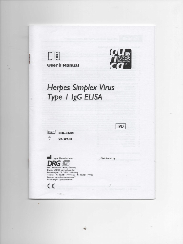 Herpes Simplex Virus Type I IgG ELISA (DRG IVD) PDF