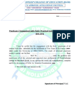 Practicum  Engagement with Field  Practical Certificate of B