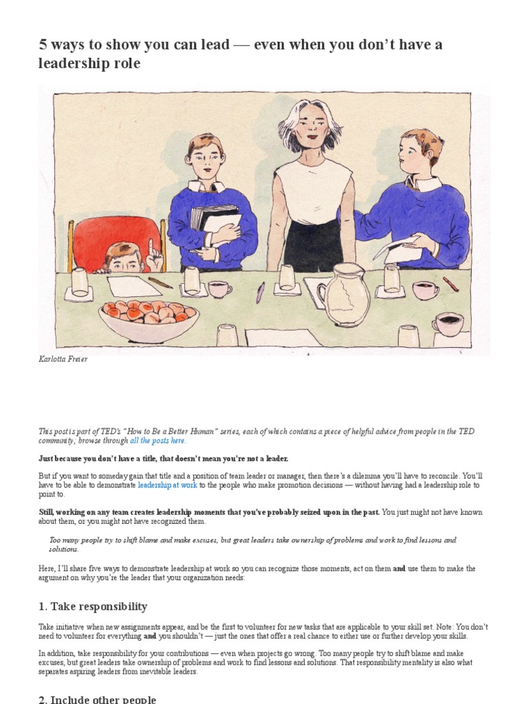 5 Ways To Show You Can Lead Even When You Don T Have A Leadership