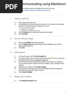 Communicating Using Markdown in GitHub