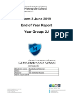 Term 3 June 2019 End of Year Report Year Group: 2J