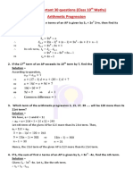 Most Important 30 Questions (Class 10 Maths) Arithmetic Progression