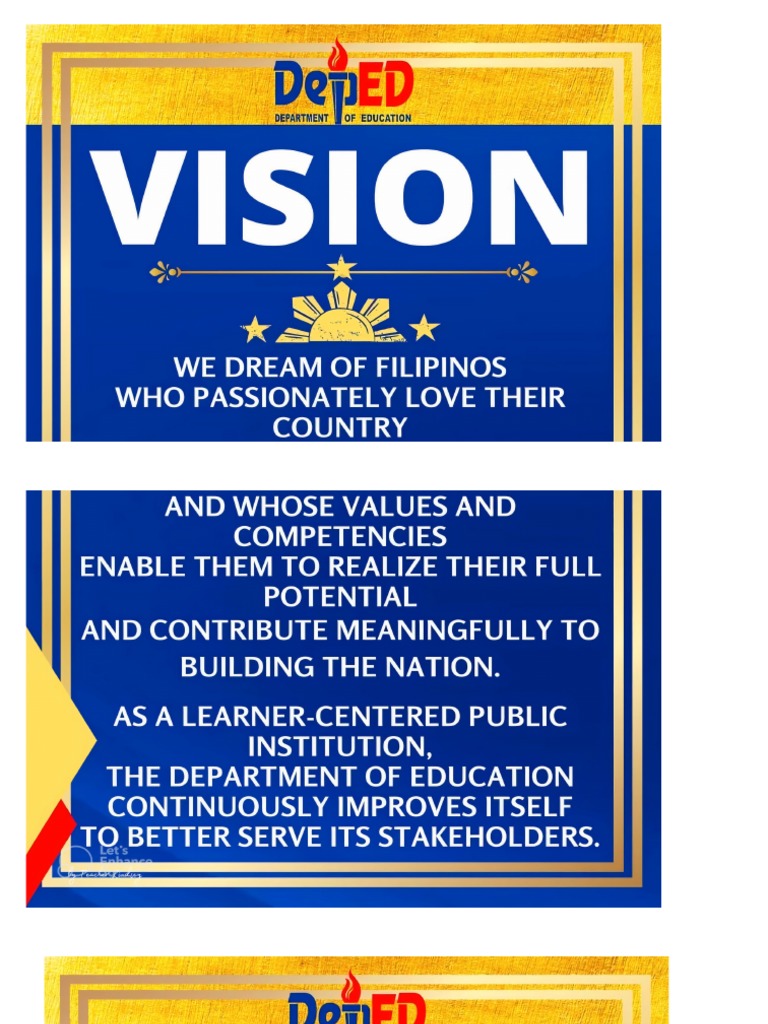 Deped Vision, Mission and Core Values PDF
