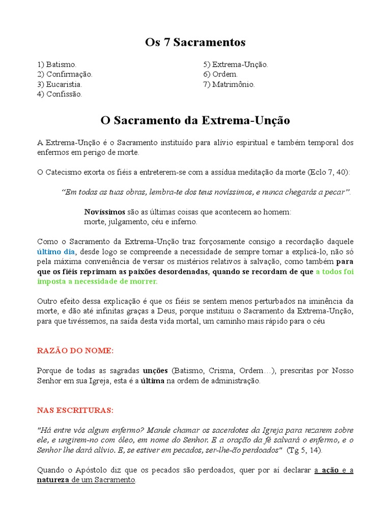 Extrema-Unção: Significado e Prática | PDF | Sacramentos