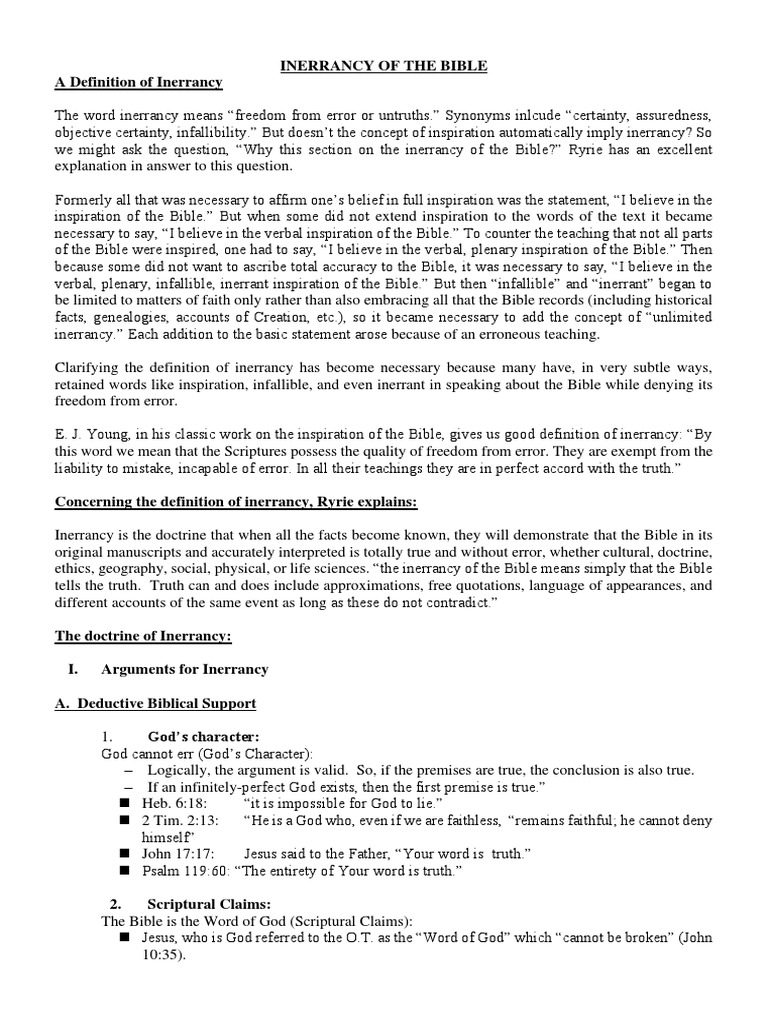 Inerrancy of the bible pdf biblical inerrancy jesus