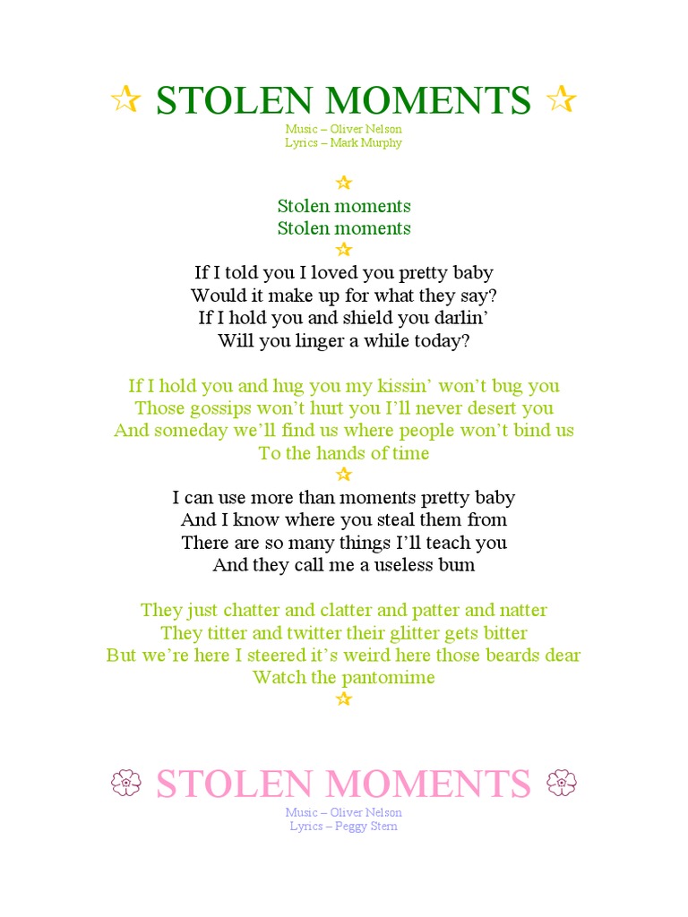 Stolen Moments PDF