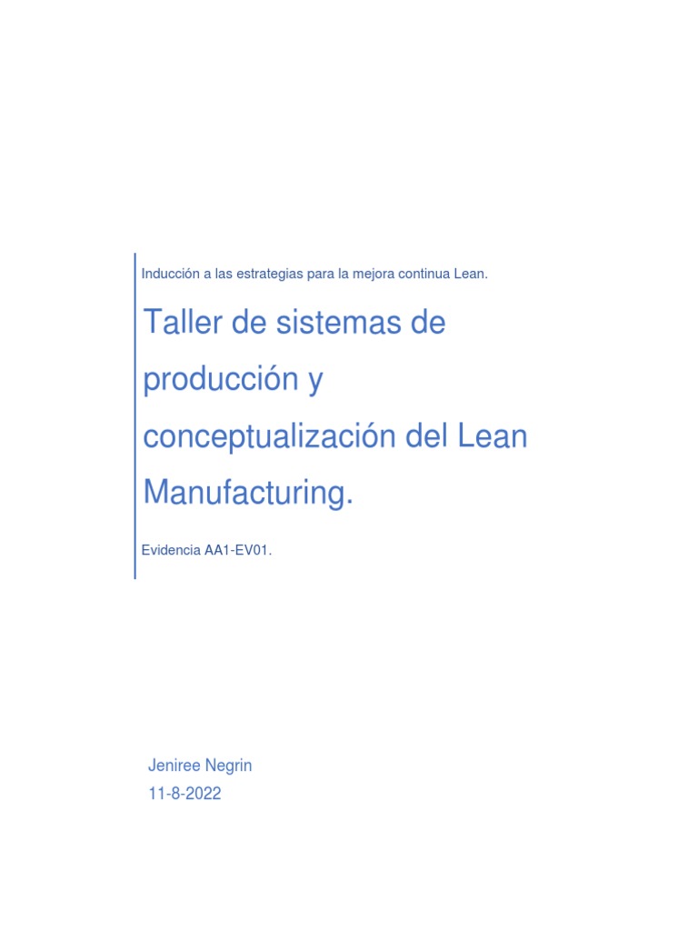 Inducción a Estrategias Lean Manufacturing | PDF | Lean Manufacturing ...