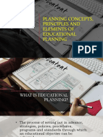 Planning Concepts Principles and Elements of Educational Planning