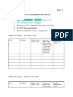 Vocabulary Words Unit 1: How To Complete This Worksheet