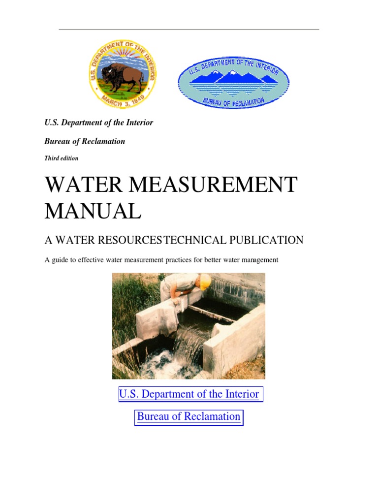 Water Measurement Manual PDF Flow Measurement Discharge (Hydrology)