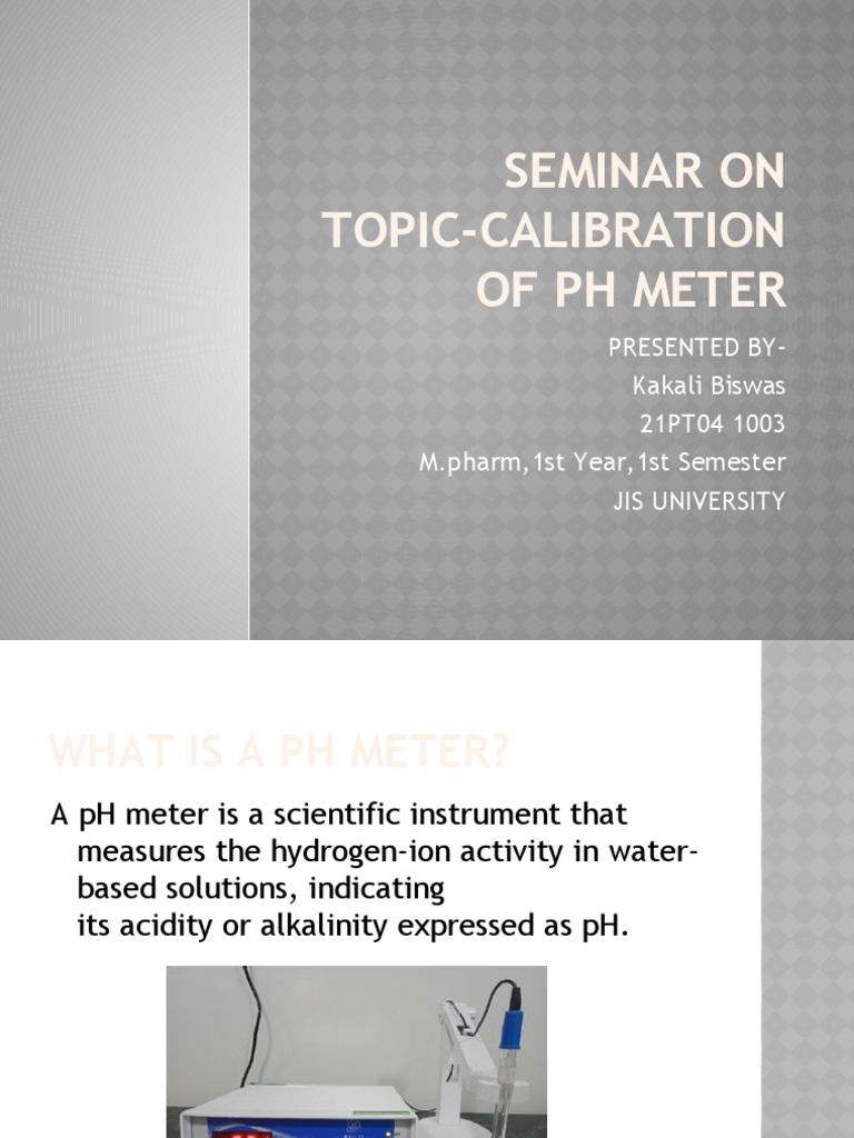Calibration of PH Meter PDF
