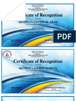 CERTIFICATE OF RECOGNITION G-7
