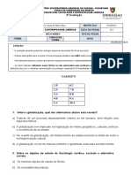 2 Avaliação: Aluno Matrícula Disciplina Data Da Prova Professor Tipo de Prova Turma Código Da Turma Nota