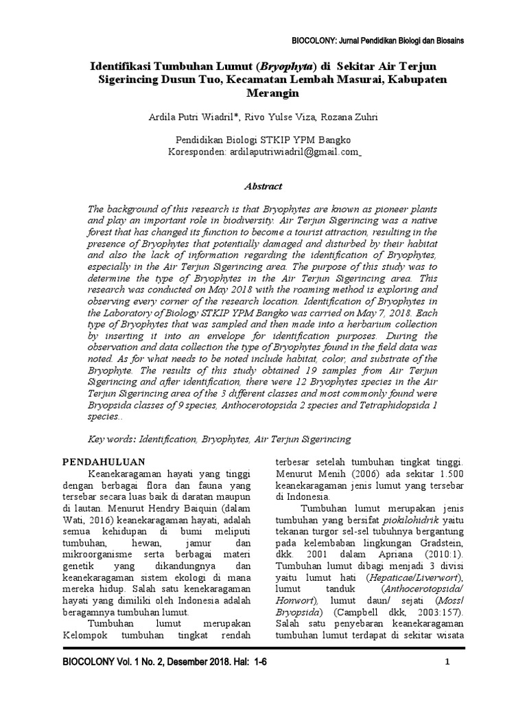 1 6 Ardila Putri Wiadril Pdf Organisms Plants