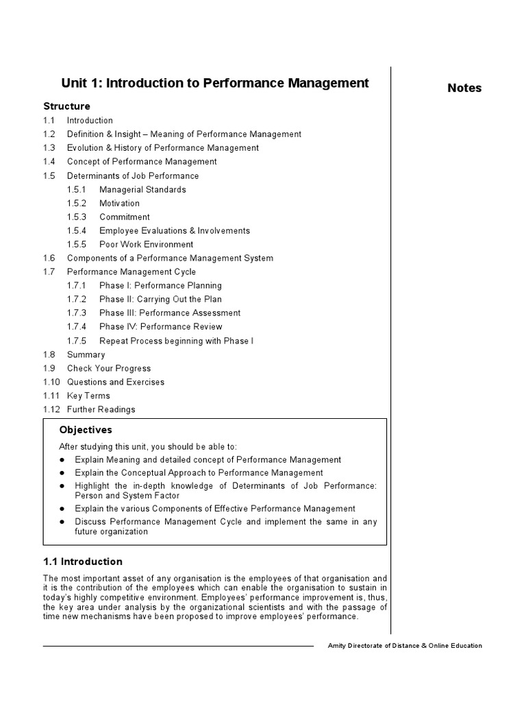 Textual Learning Material - Module 1-Perfomance MGT | PDF | Performance ...