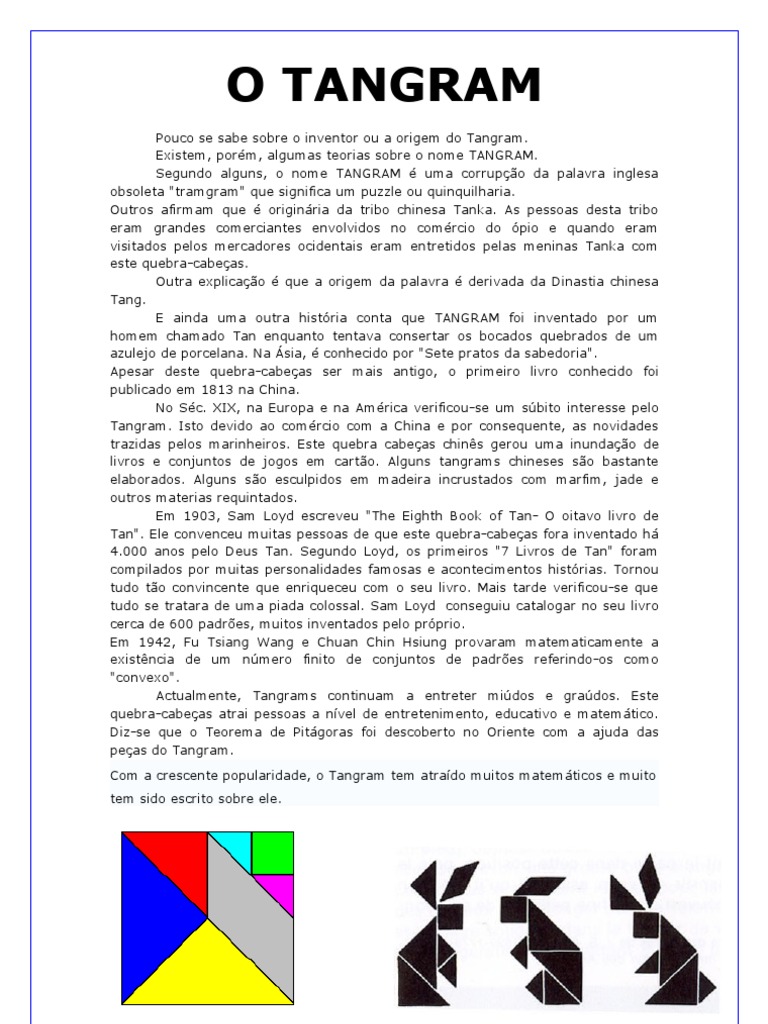 História e Origem do Tangram | PDF