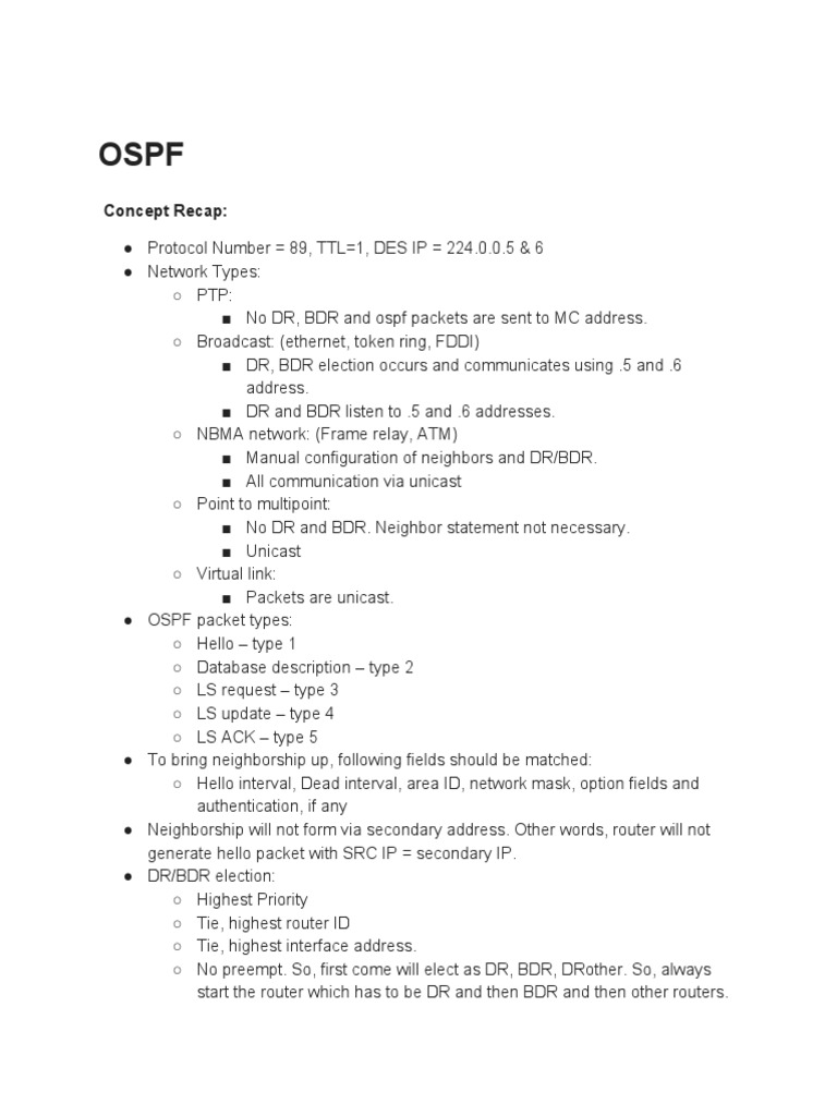 A Comprehensive Overview of OSPF Concepts, Terminology, and ...
