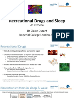 Recreational Drugs and Sleep: DR Claire Durant Imperial College London, UK
