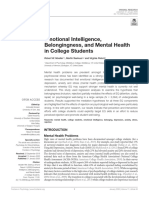 Emotional Intelligence, Belongingness, and Mental Health in College Students