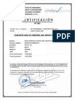 Certificado en Prueba de Operatividad