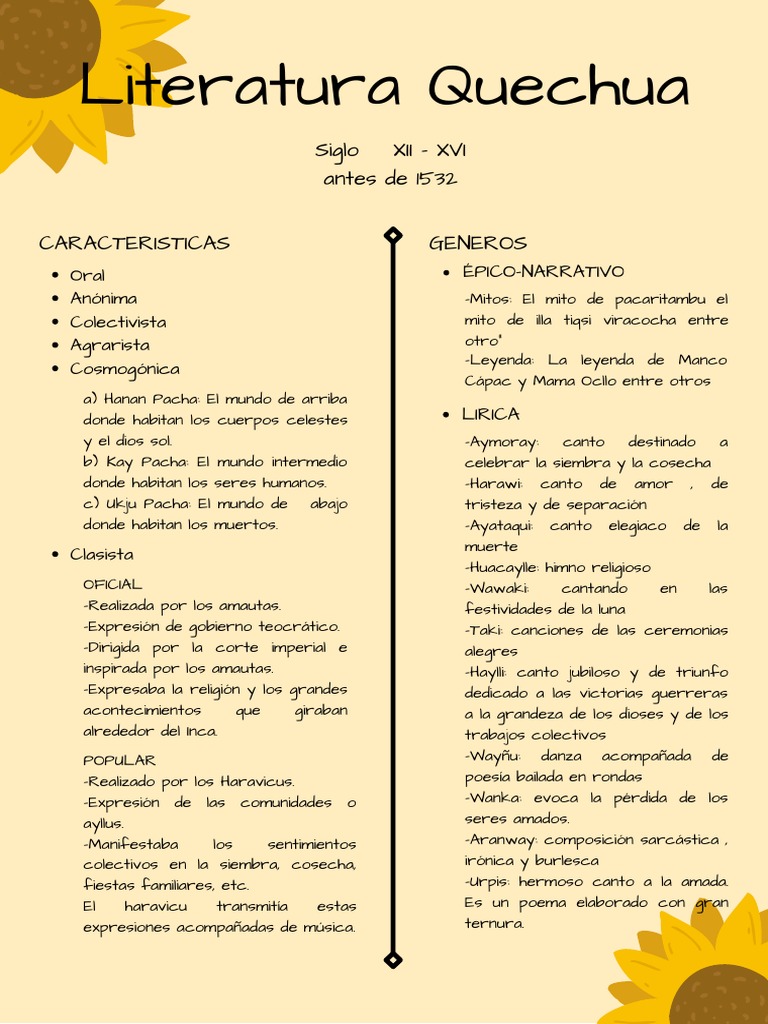 Literatura Quechua Ccama Ordoñez | PDF | Imperio Inca | Poesía