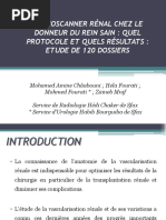 GU angioscanner rénal chez le donneur du rein sain