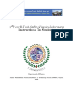 1 Y Earb.T Ech - Onlinep Hysicslaboratory Instructions To Students