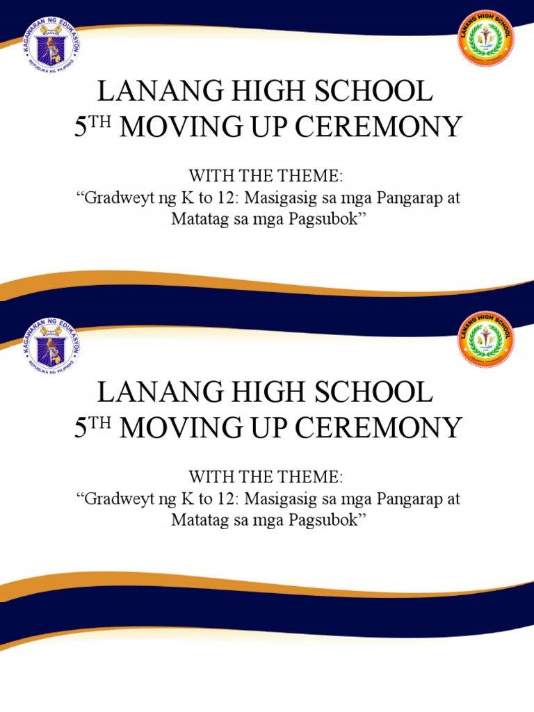 Lanang High School 5 Moving Up Ceremony | PDF