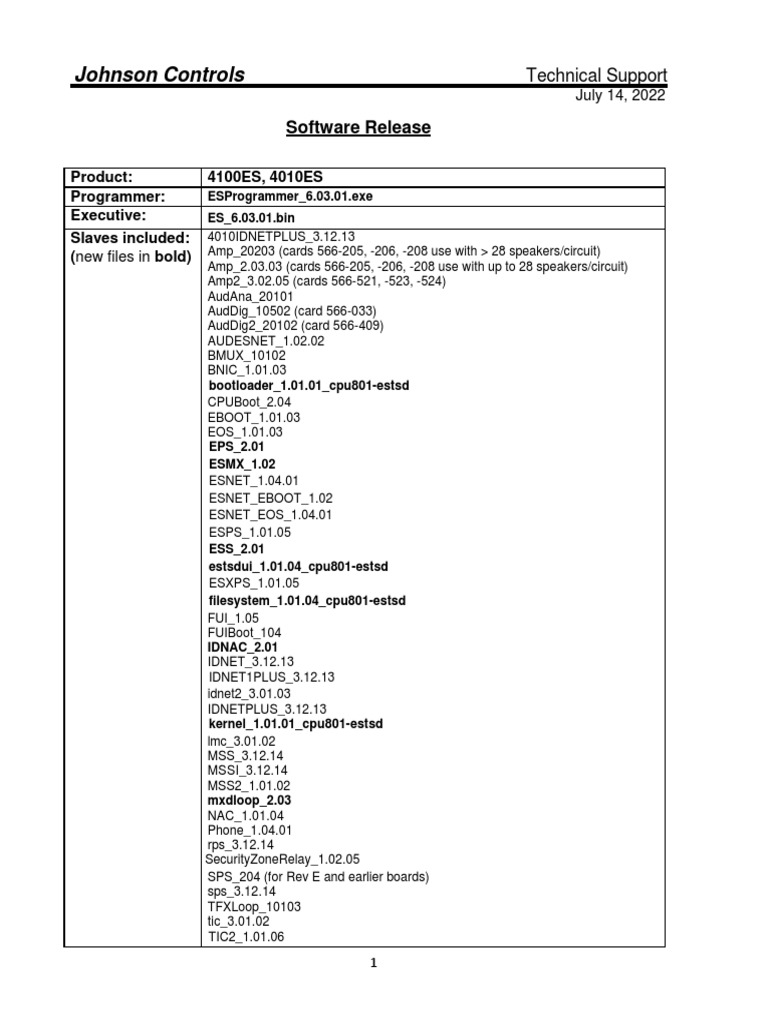 Johnson Controls: Software Release | PDF | System Software | Computer ...