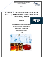 Práctica 1: Esterilización de Material de Vidrio y Preparación de Medio de Cultivo LB Líquido y Sólido