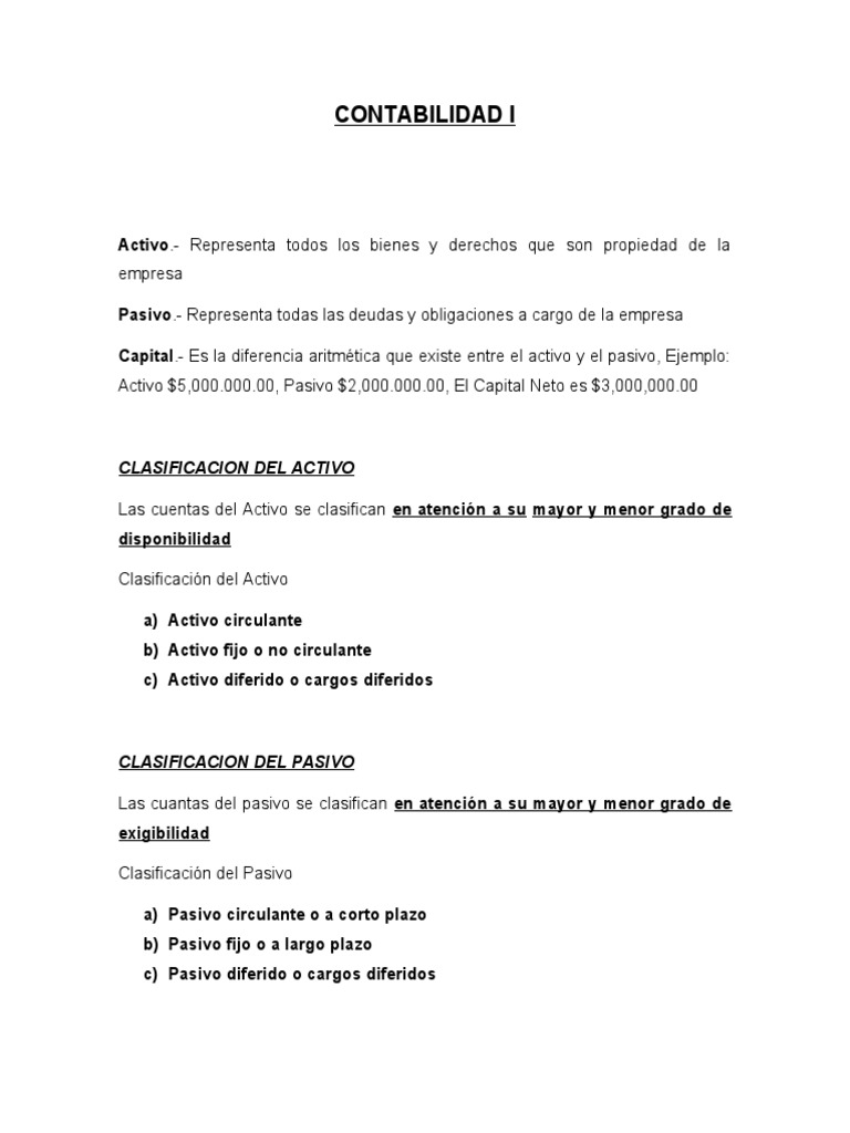 Apuntes De Contabilidad I Pdf Contabilidad Estado Financiero
