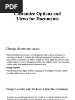 Customize Options and Views For Documents