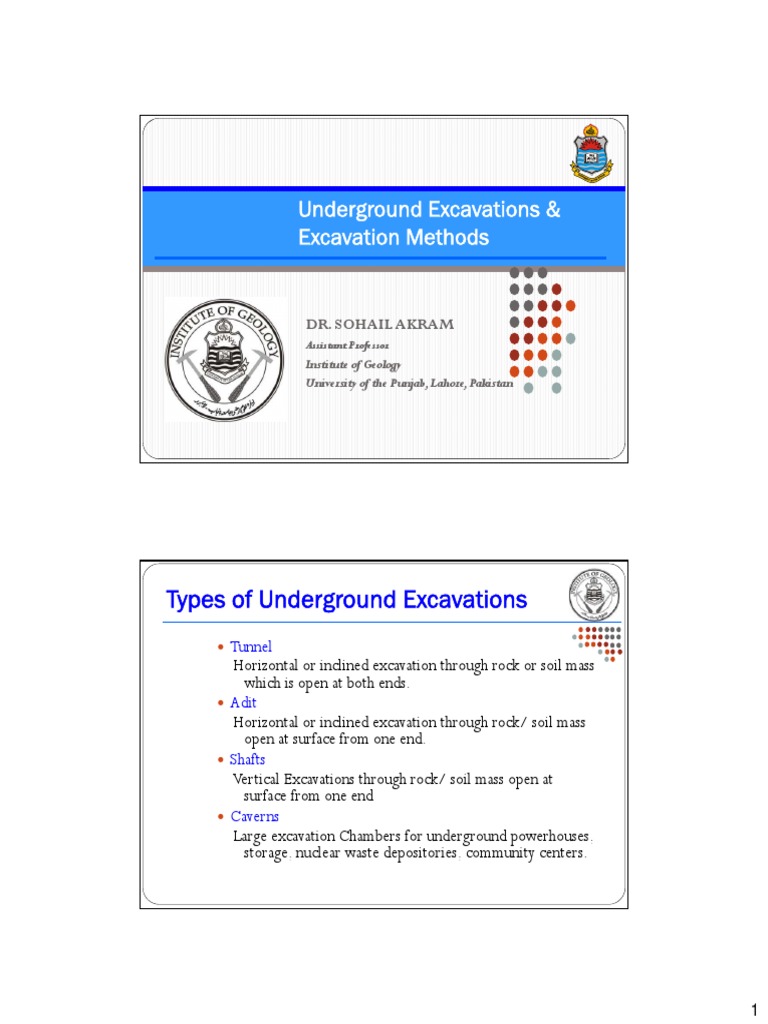 Excavations and Methods | PDF | Tunnel | Rock (Geology)