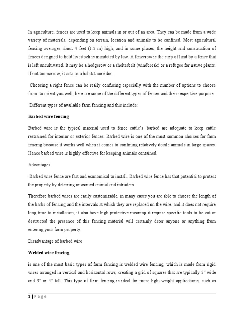 Farm Fencing PDF Building Engineering