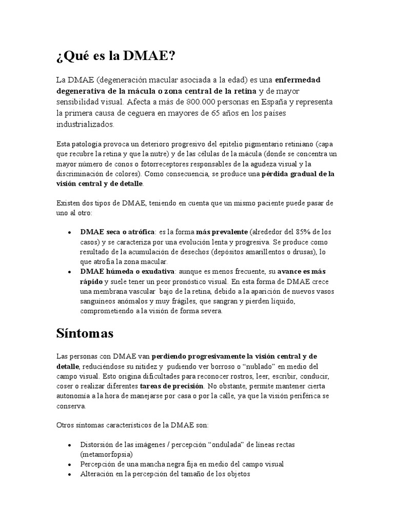 Qué Es La DMAE PDF Percepción visual Filtro óptico