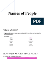 NAMES of People
