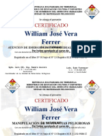 Certificado manipulación sustancias peligrosas