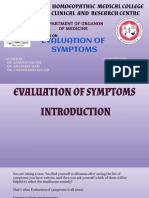 My Incomplete Project EVALUATION OF SYMPTOMS