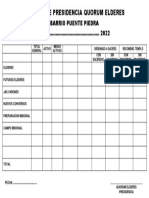 Informe de Presidencia Quorum Elderes