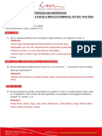 Tópicos Das Respostas Às Perguntas para A Escola Bíblica Dominical Do Dia 16-01-22