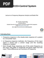 EEE 3153-Control System: Lecture On Frequency Response Analysis and Bode Plot