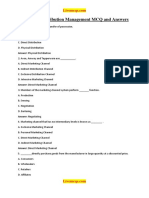 Sales and Distribution Management MCQ and Answers PDF Download