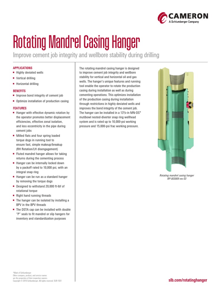 Rotating Mandrel Casing Hanger | PDF | Casing (Borehole) | Oil Well