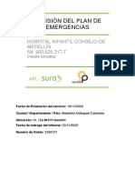 V1 INFORME REVISIÓN PLAN DE EMERGENCIAS - RPPPRE - 2020 HOSPITAL INFANTIL CONSEJO DE MEDELLÍn