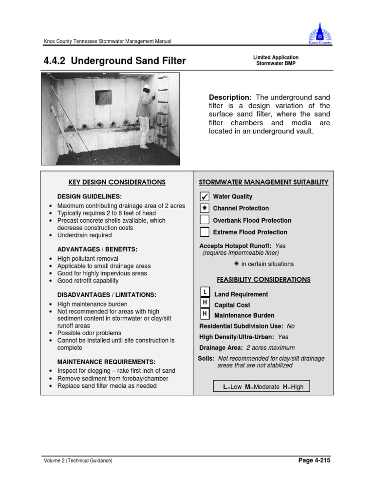 1Underground Sand Filter Design PDF Surface Runoff Stormwater