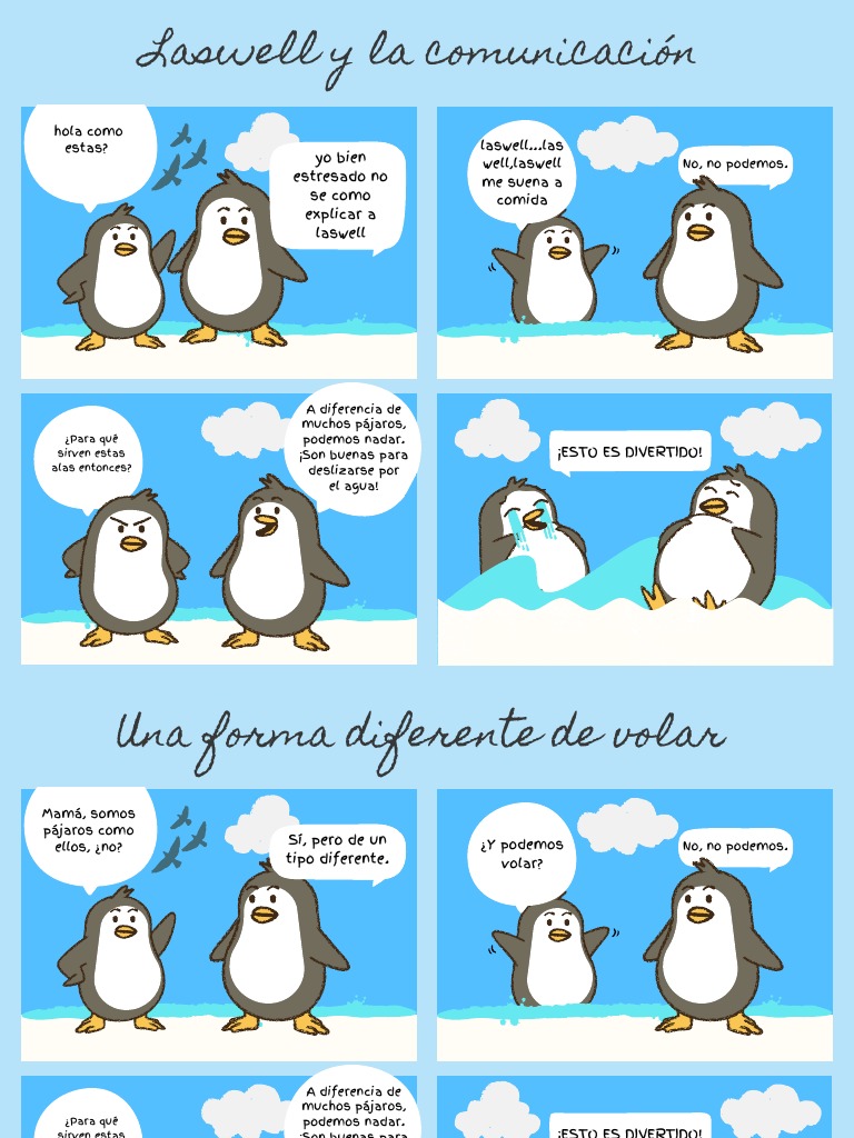 Historieta de pingüinos divertida | PDF, image size:768x1024