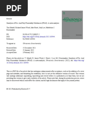 Sonolysis of PFAS