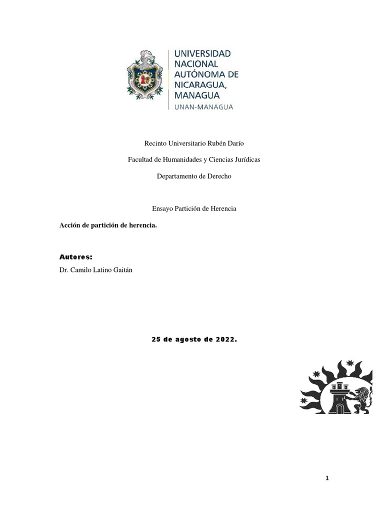 Partición de Herencia PDF Herencia Voluntad y testamento