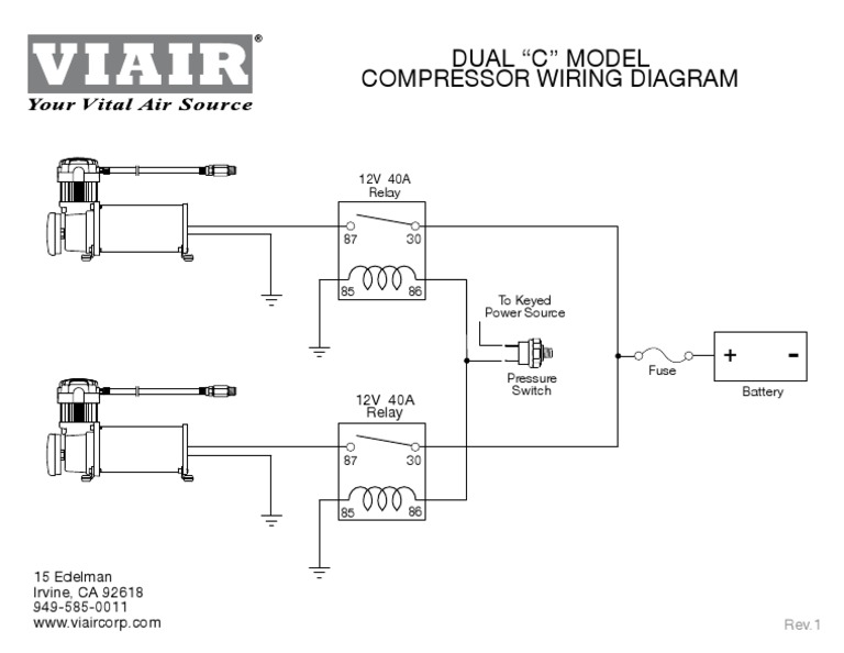 Dual "C" Model Compressor Wiring Diagram: 12V 40A Relay | PDF